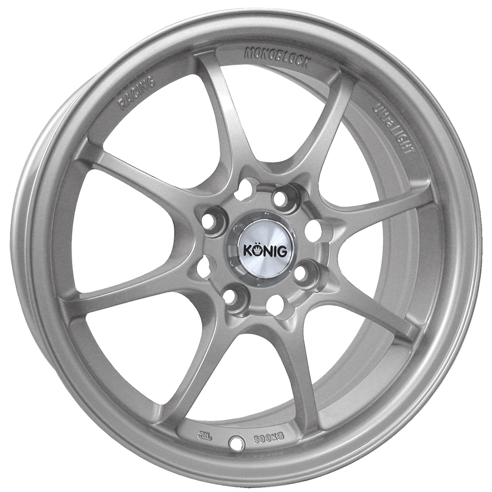 Konig Wheels Helium Silver Rim Wheel Size 15x6.5 Performance Plus Tire