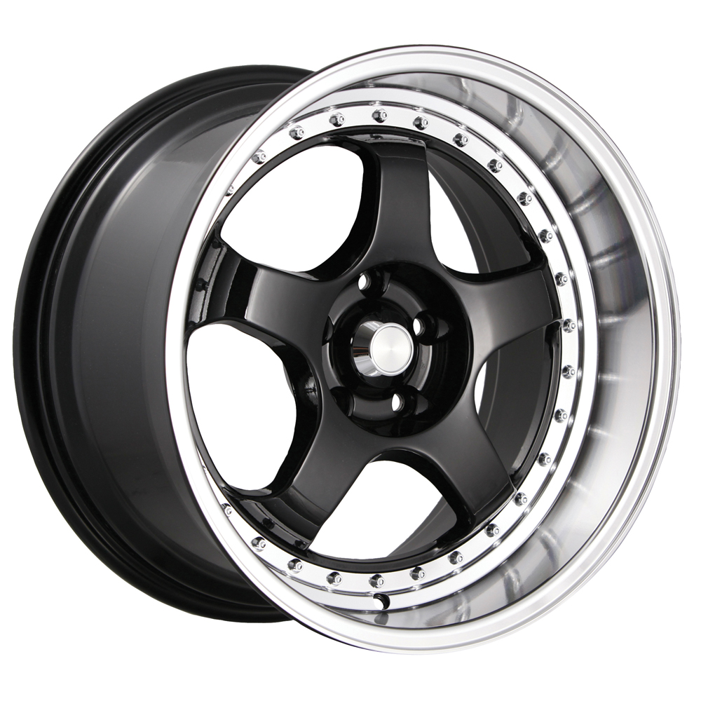 Konig Wheels SSM Gloss Black w/Machined Lip Rim Wheel Size 18x8