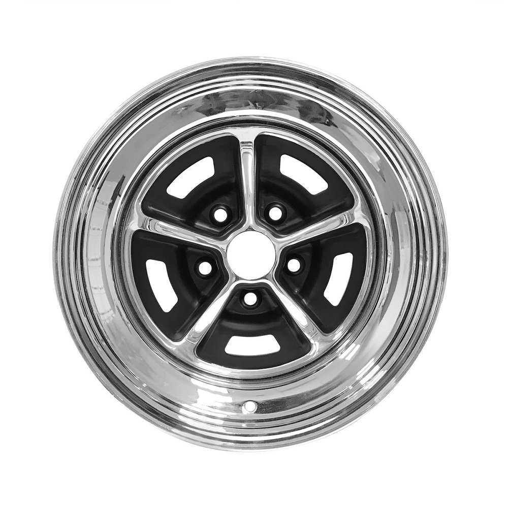 Scott Drake Wheels Magnum 500 Reproduction Chrome With Satin Black 