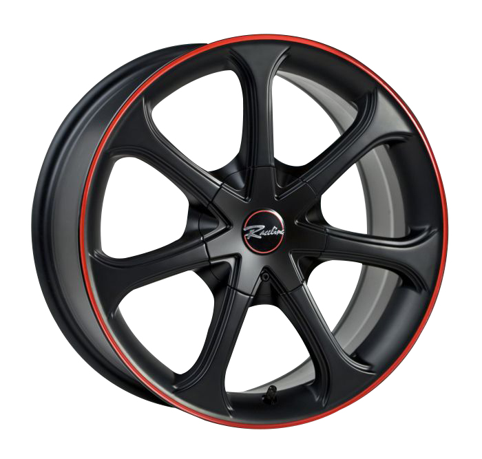 Raceline Wheels 197 Black With Red Stripe Rim Wheel Size 17x7.5