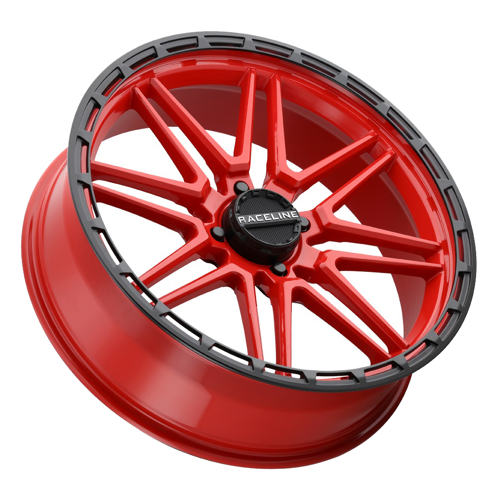 Raceline Wheels A11R Krank XL - Red/Black Rim Wheel Size 18x7 ...