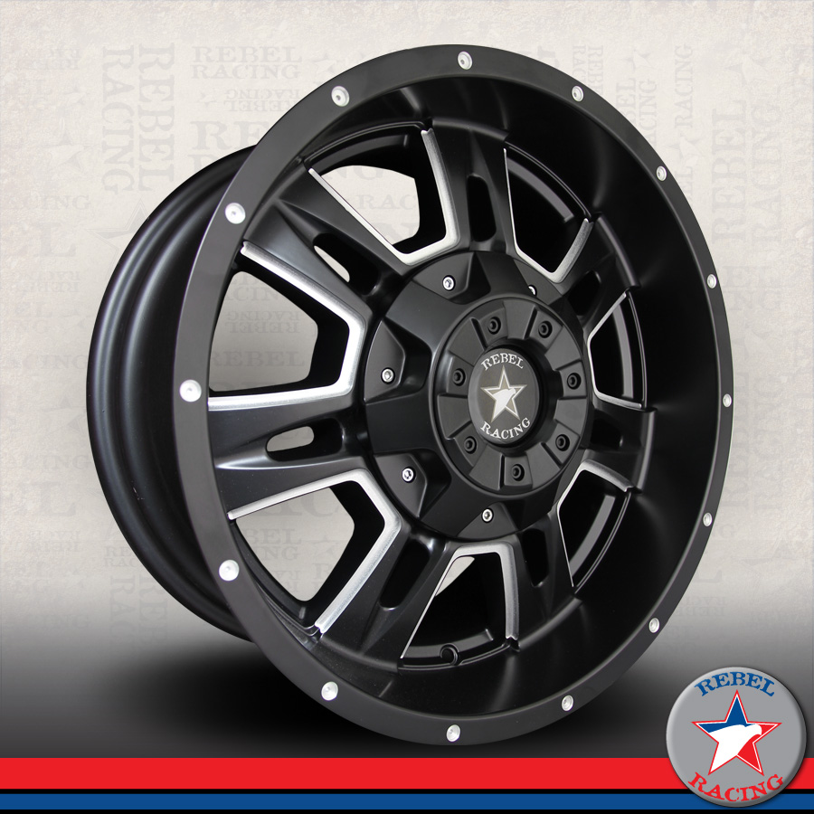 Brute Matte Black w/Ball Mill Spoke Rim by Rebel Wheels Wheel Size