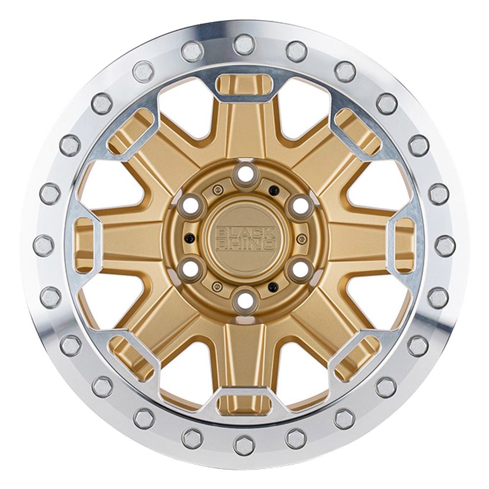 Black Rhino Wheels Rift Beadlock Matte Gold W/Machined Ring Rim Performance Plus Tire