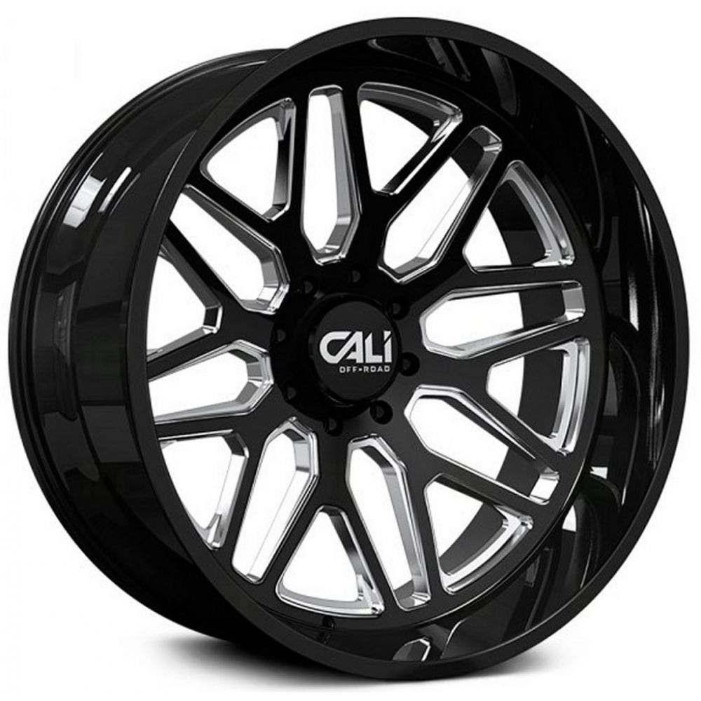 Cali OffRoad Wheels Invader 9115 Gloss Black/Milled Spokes Rim Wheel
