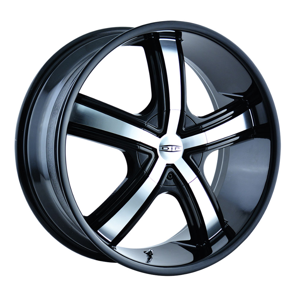 DIP Wheels Boost D69B Black/Machined Face Rim Performance Plus Tire