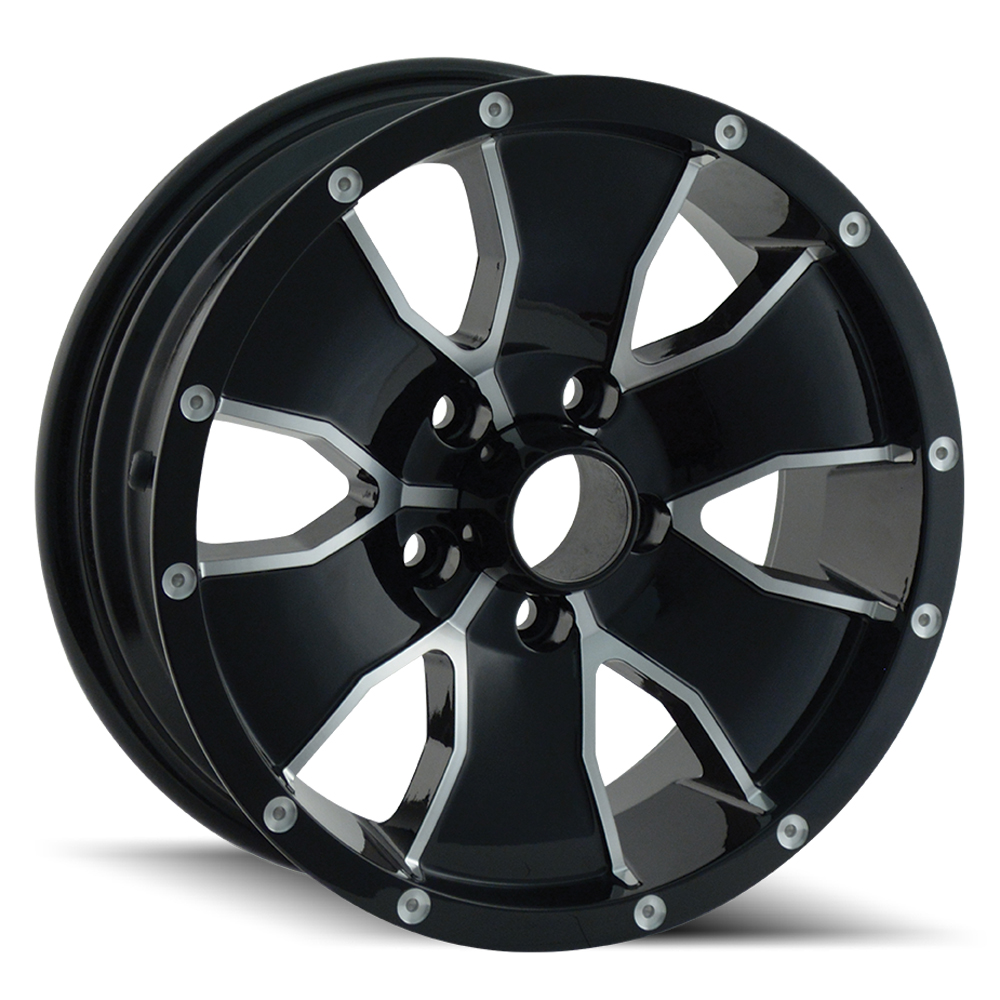 14 Black W/Machined Face Rim by Ion Alloy Wheels Wheel Size 14x6