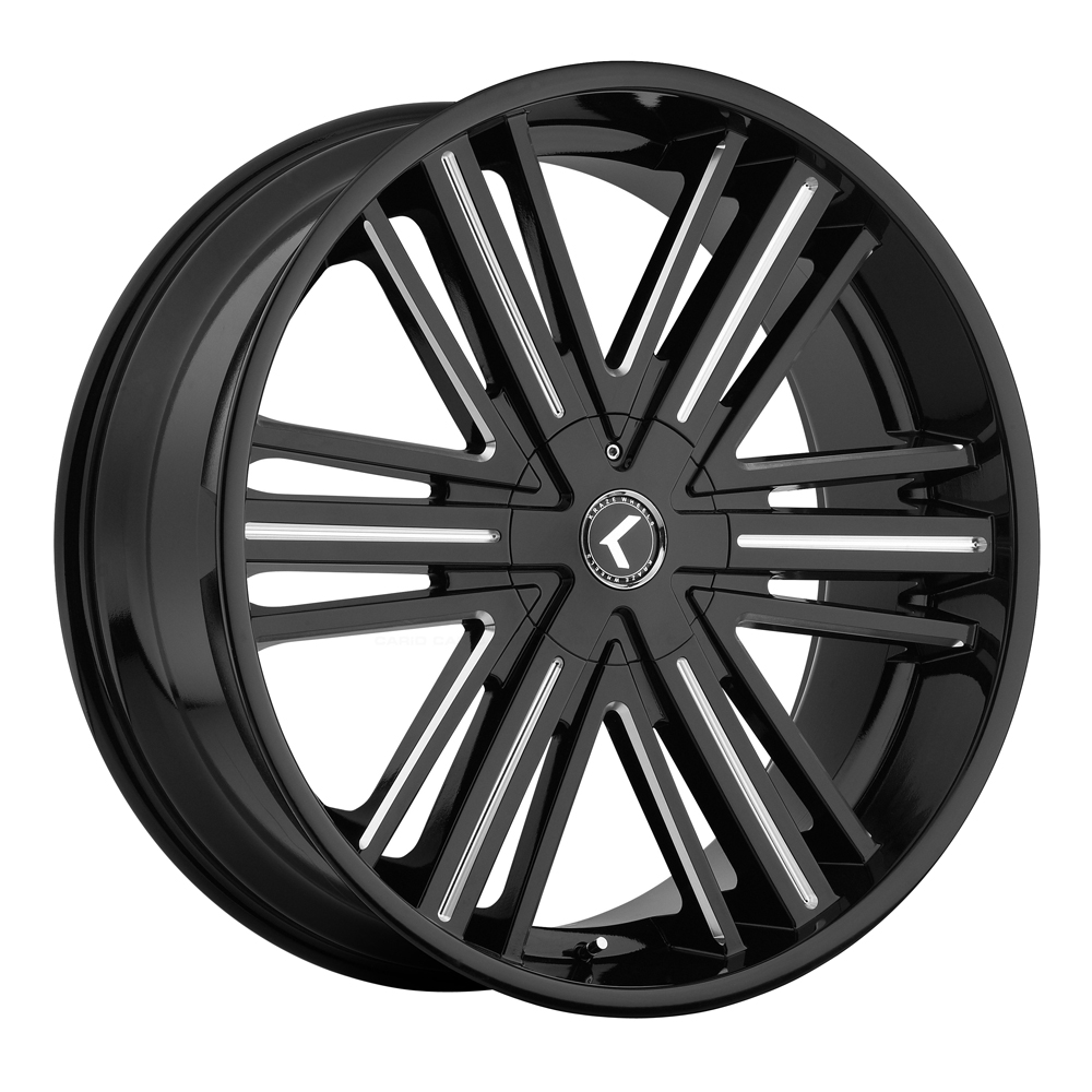 Kraze Wheels KR145 Hookah Black with Milled Accents Rim Performance