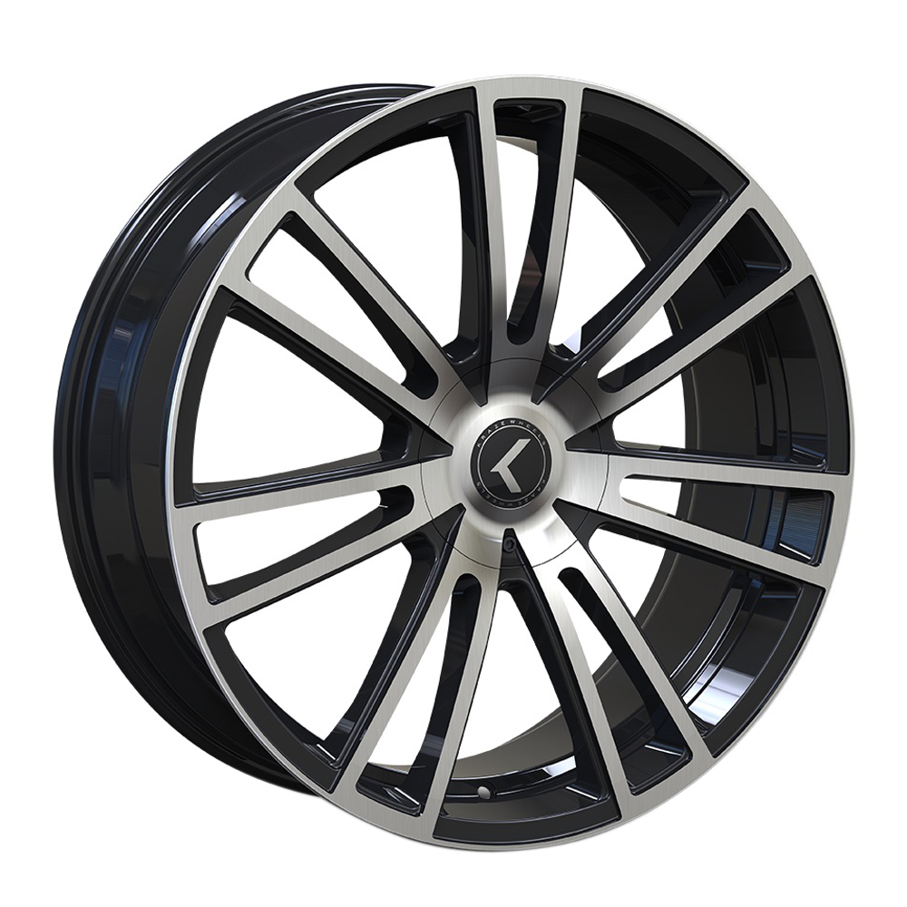 リセ　KR SRセット KRAZE KR183 Spectra 22X8.5 5X108/5X114.3 ET38 Gloss Black Machined