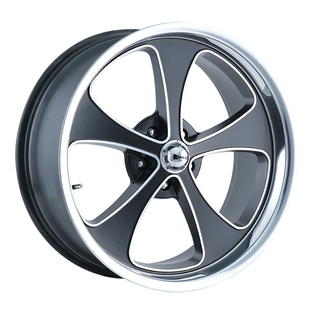 Ridler Wheels 645 Matte Black w/Machined Face Polished Lip Rim Wheel