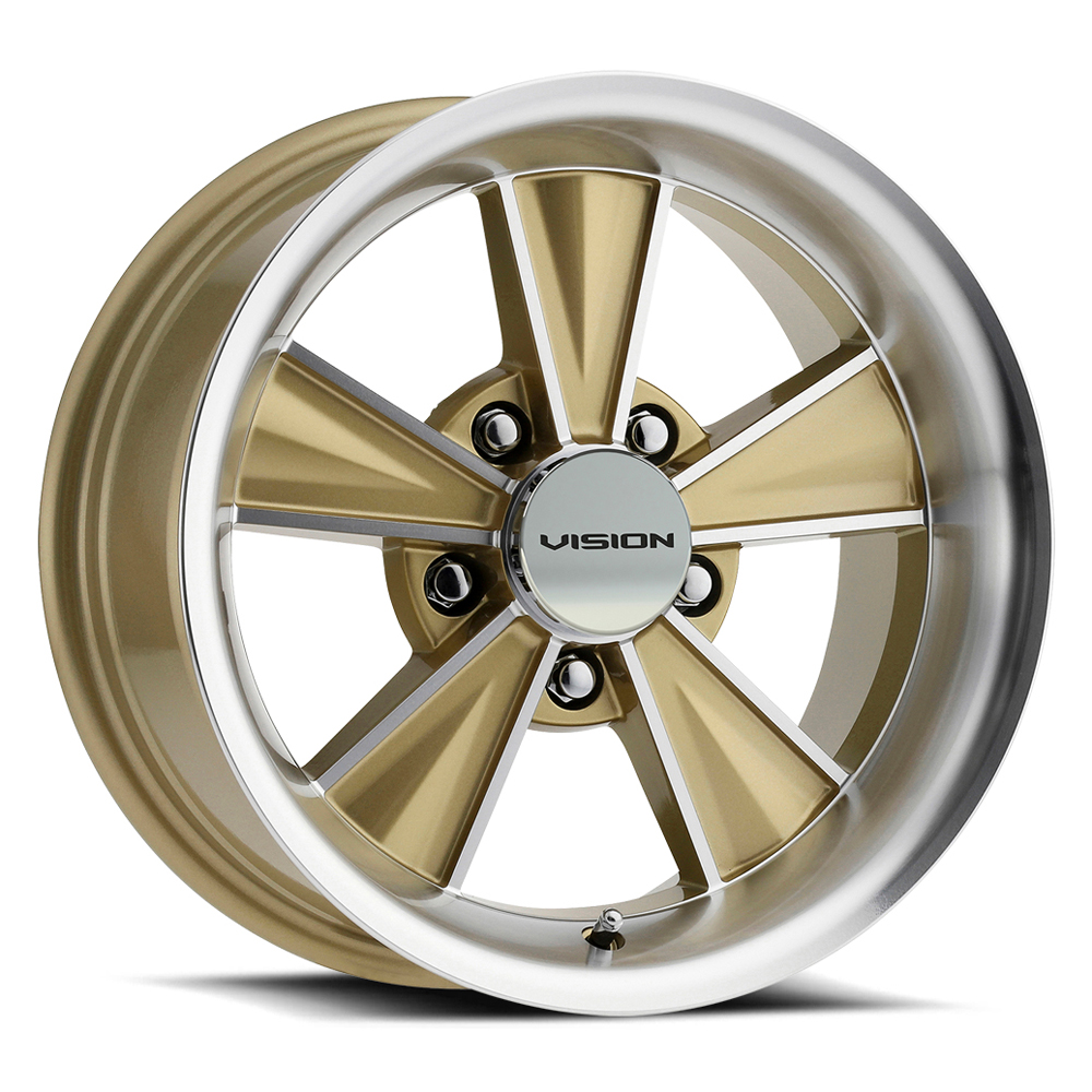Vision Wheels V325 Dazzler Gold Mirror Machined Face Rim Wheel Size 20x8.5 Performance Plus Tire