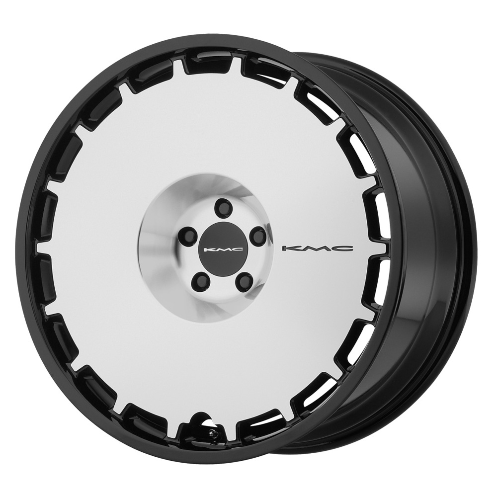KMC Wheels KM689 Skillet Gloss Black Machined Face Rim Performance