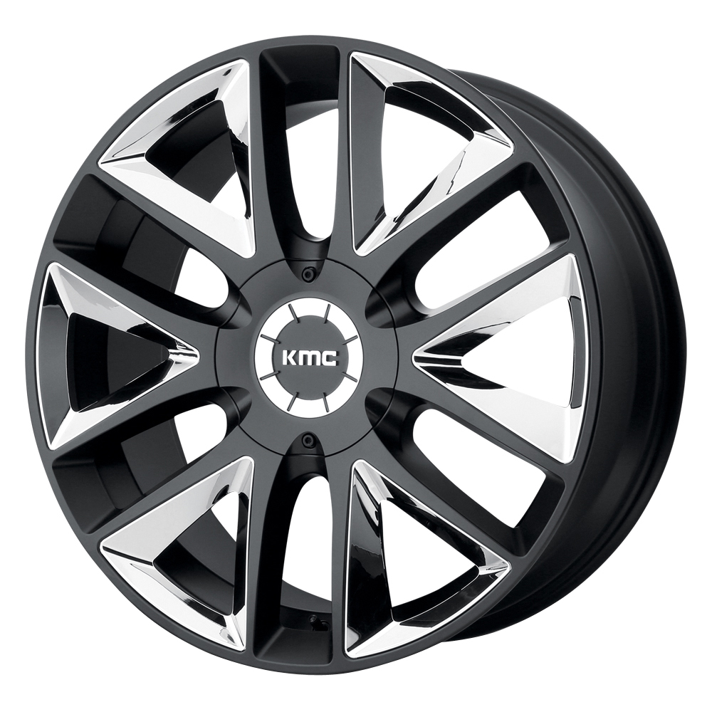 KM710 Takedown Satin Black w/Chrome Inserts Rim by KMC Wheels Wheel