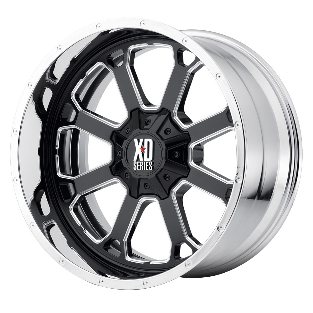 Buck 25 Gloss Black Milled Center w/Chrome Lip Rim by XD Series