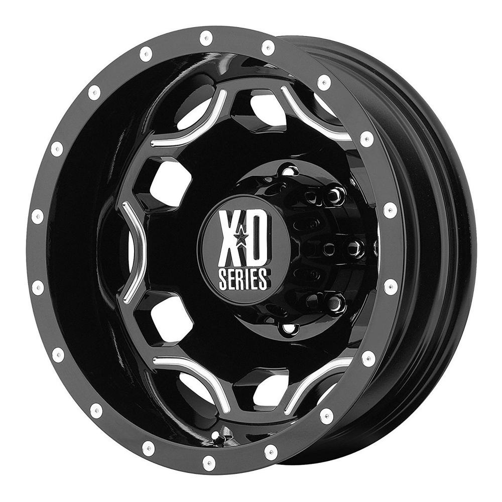 XD Series Wheels XD814 Crux Dually Rear Gloss Black w/Milled Accents