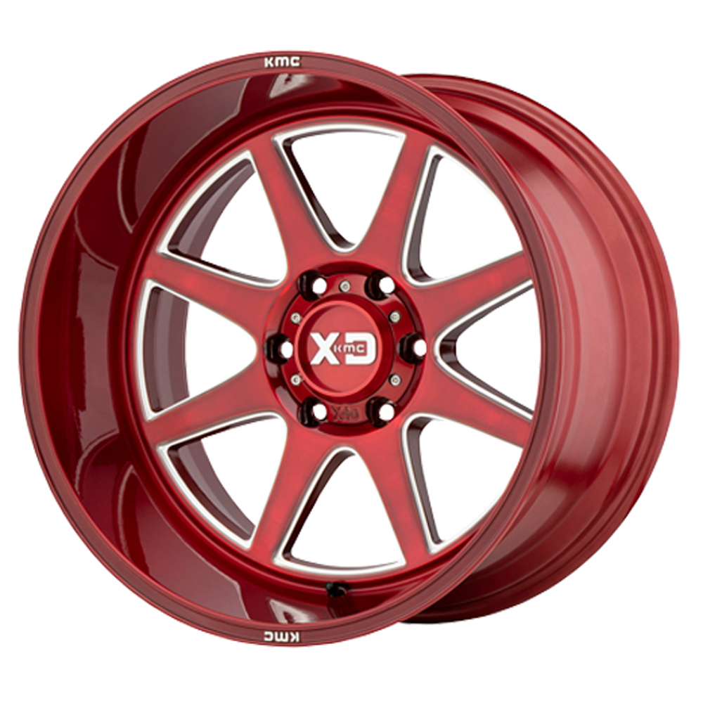 XD Series Wheels XD844 Pike Brushed Red With Milled Accent Rim