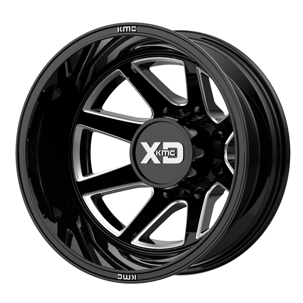 XD Series Wheels XD845 Pike Dually Rear Gloss Black Milled Rear Rim