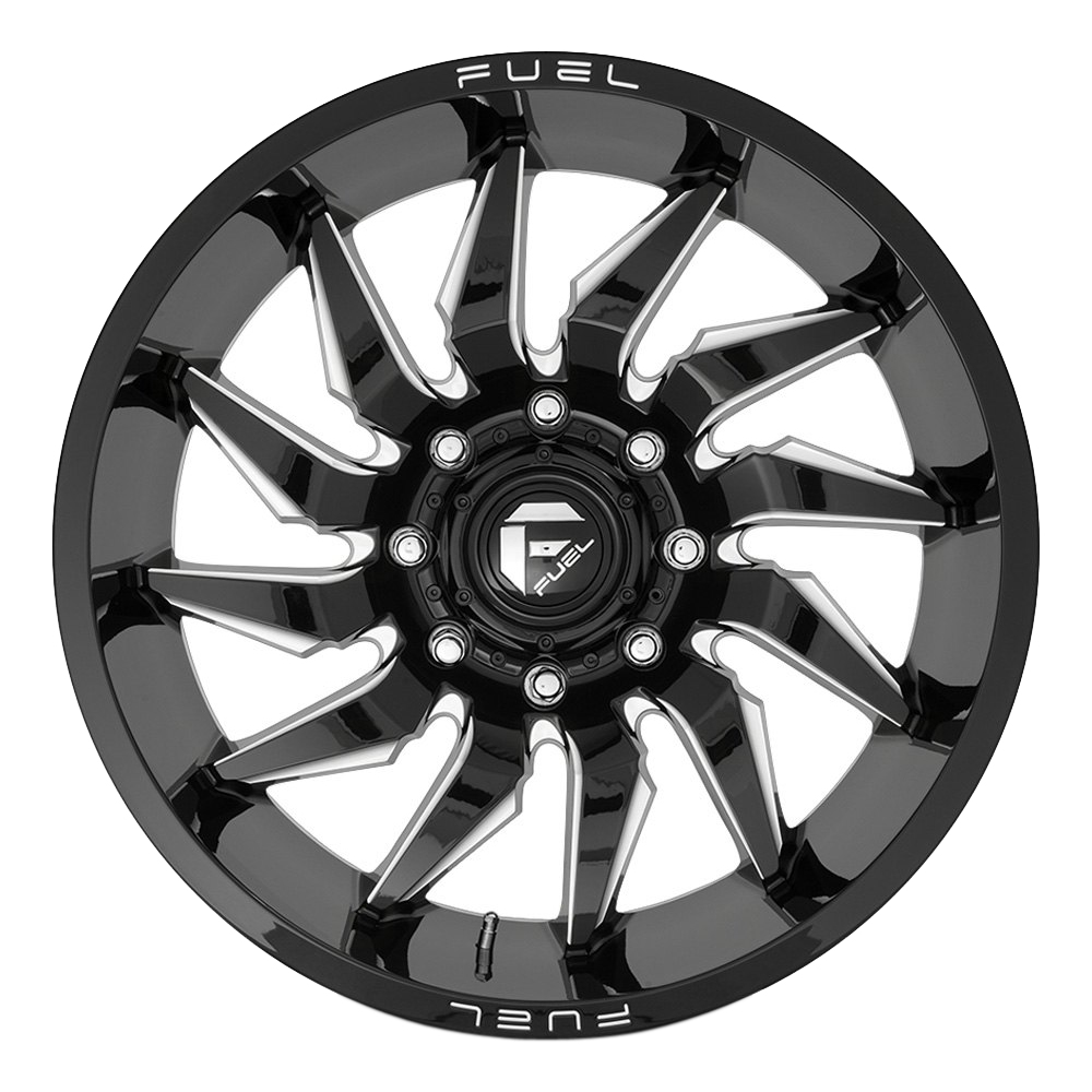 Fuel Wheels D744 Saber Gloss Black Milled Rim Performance Plus Tire