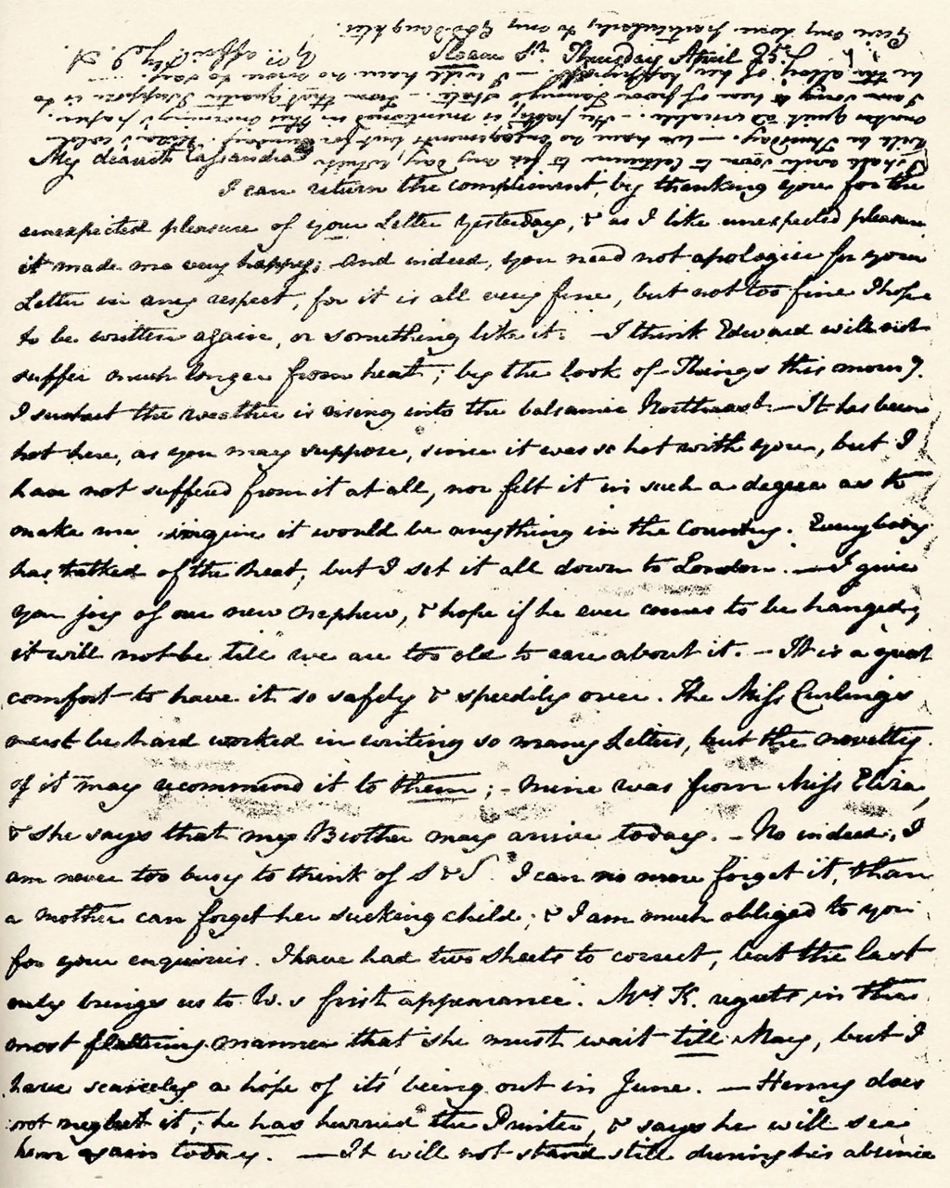 Jane Austen's handwriting