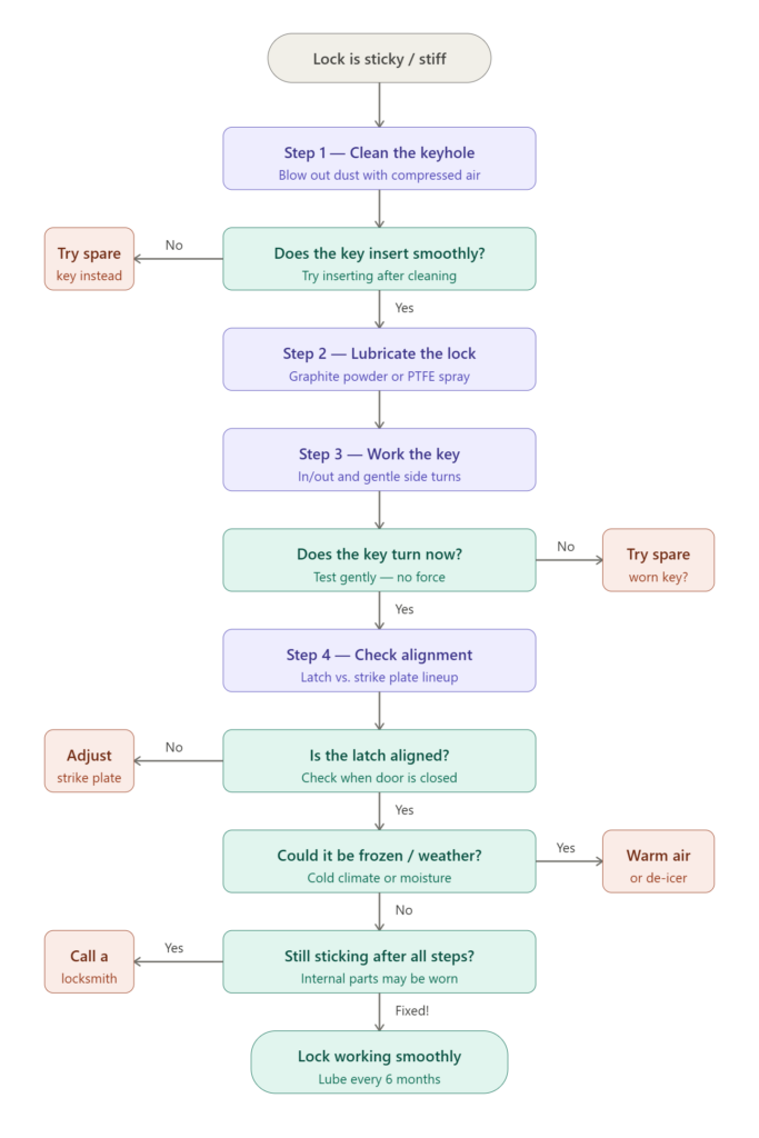 How to fix a sticky door lock