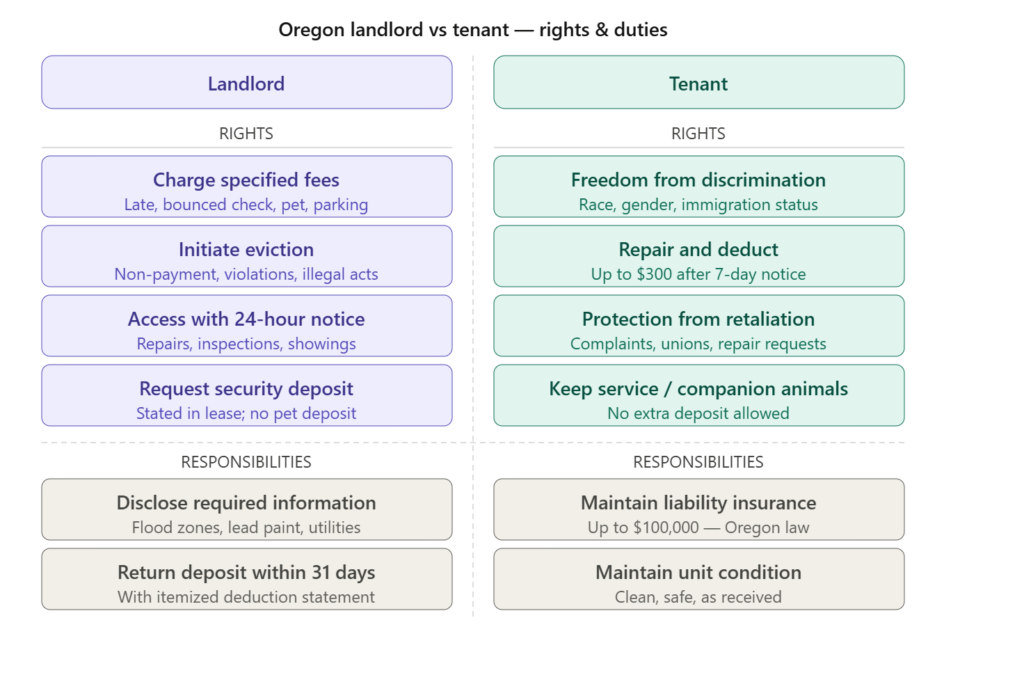 Landlords’ and Tenants' Responsibilities in Oregon