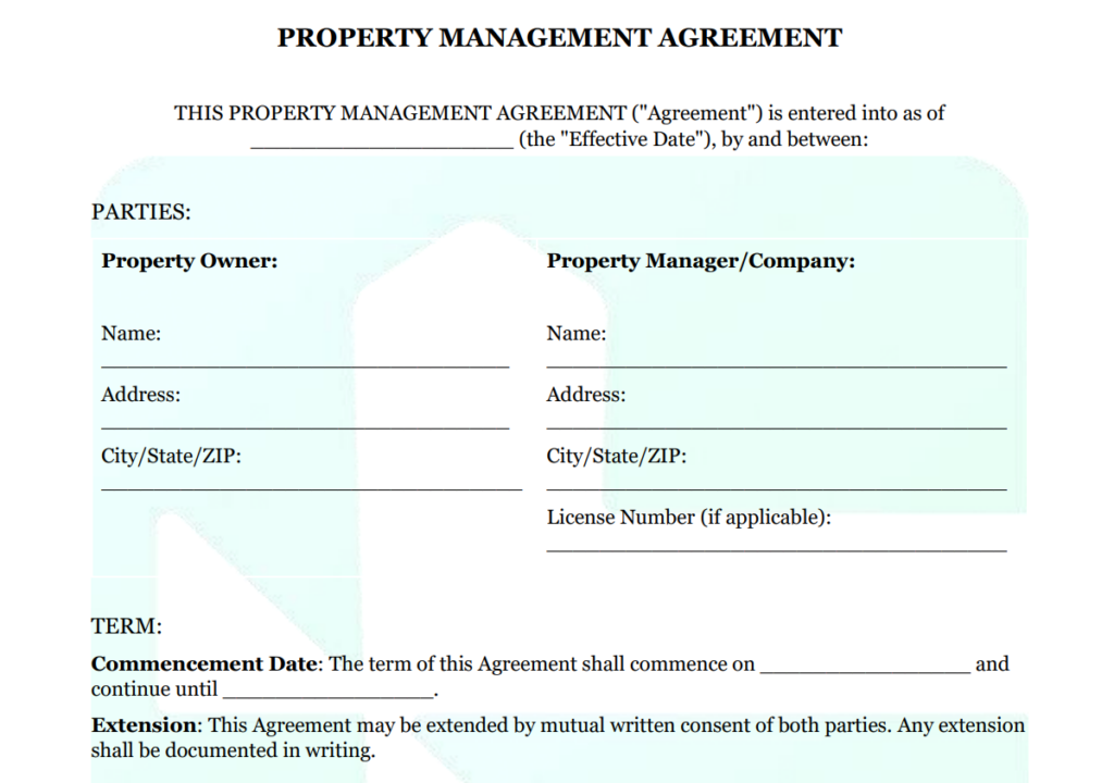 Property Manahement Agreement