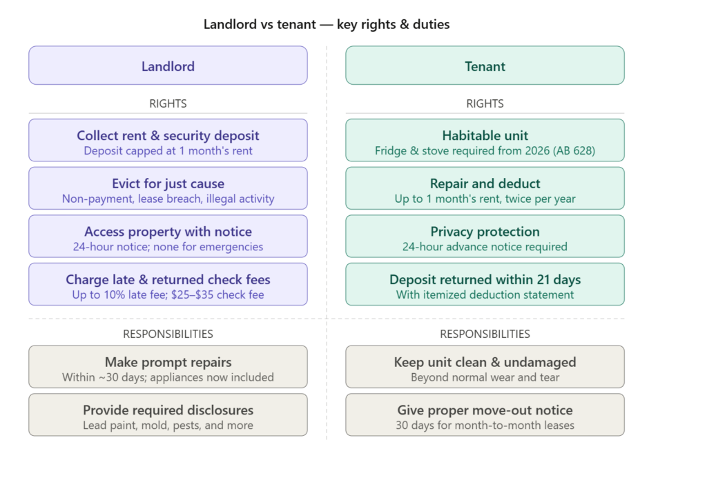 landlords and tenants rights in California