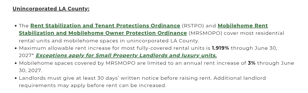 Los Angeles County rent cap overview screenshot
