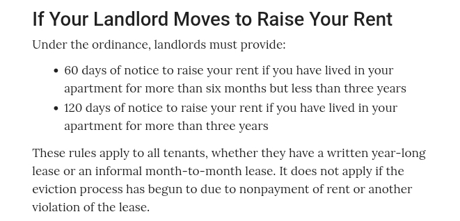 Legacy Chicago rent-increase notice graphic with 60-day and 120-day tiers