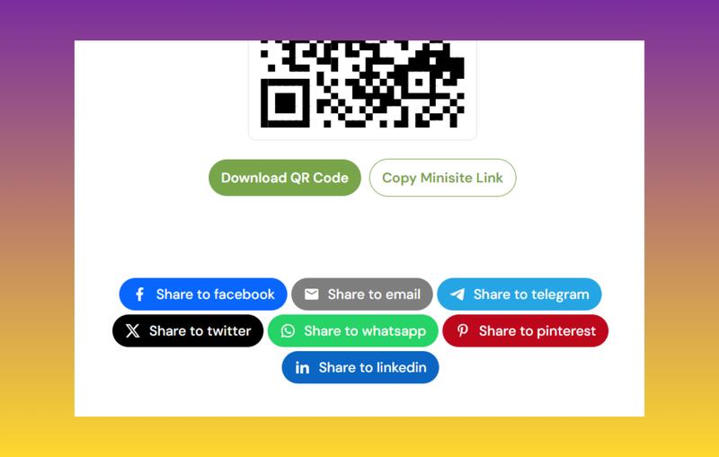 Share Your Minisite with a QR Code!