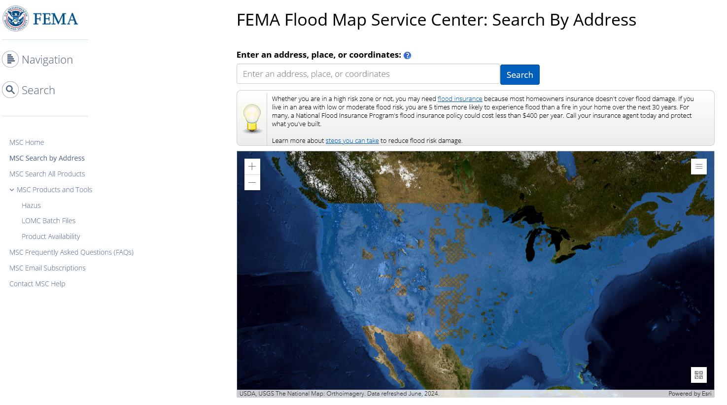 FEMA Flood Map Service