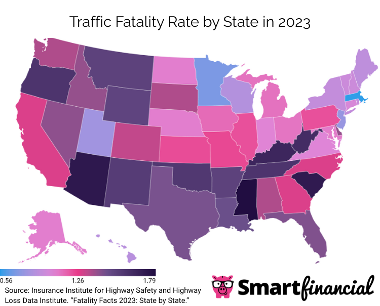 Traffic Fatality Rate by State 2023