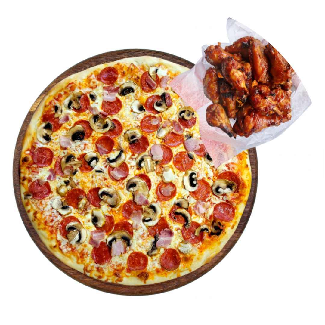 1 Large, 3 Toppings & 1 lb Wings