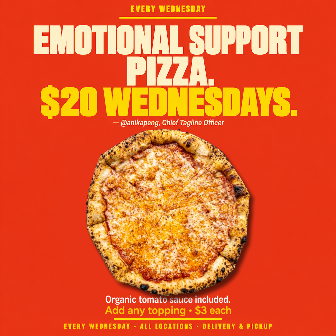 $20 Large Cheese Pizza — Any Topping +$3. Order Now.