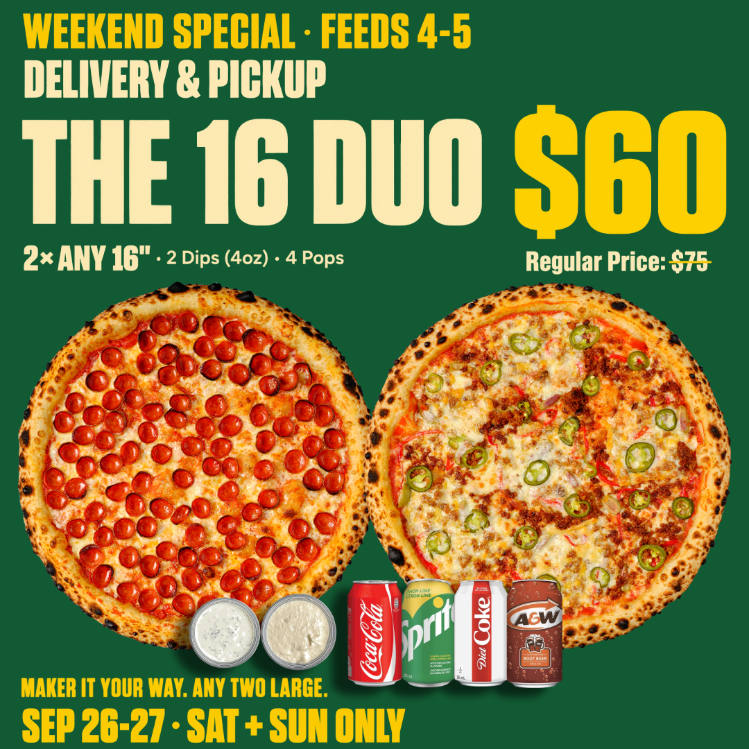 The Duo — Sep 26/27 Saturday. Order Now.