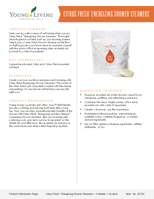 Citrus Fresh Shower Steamer PIP Young Living Central