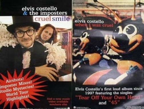Elvis Costello 2002 cruel smile 2 sided promotional poster New Old