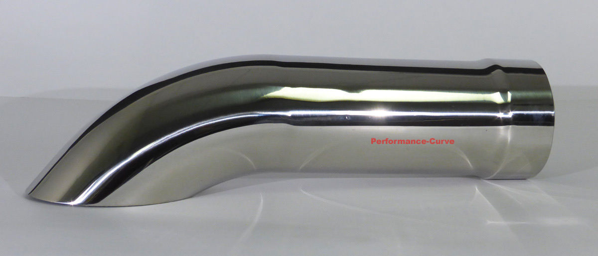 Stainless Steel Exhaust Tip Turn Down 3.5" Inlet 3.5" Outlet 15
