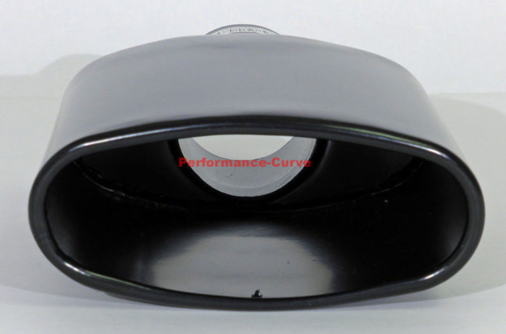 Black Powder Coated Exhaust Tip Rolled Oval Slant 2.25" in 6" x 2.5" eBay