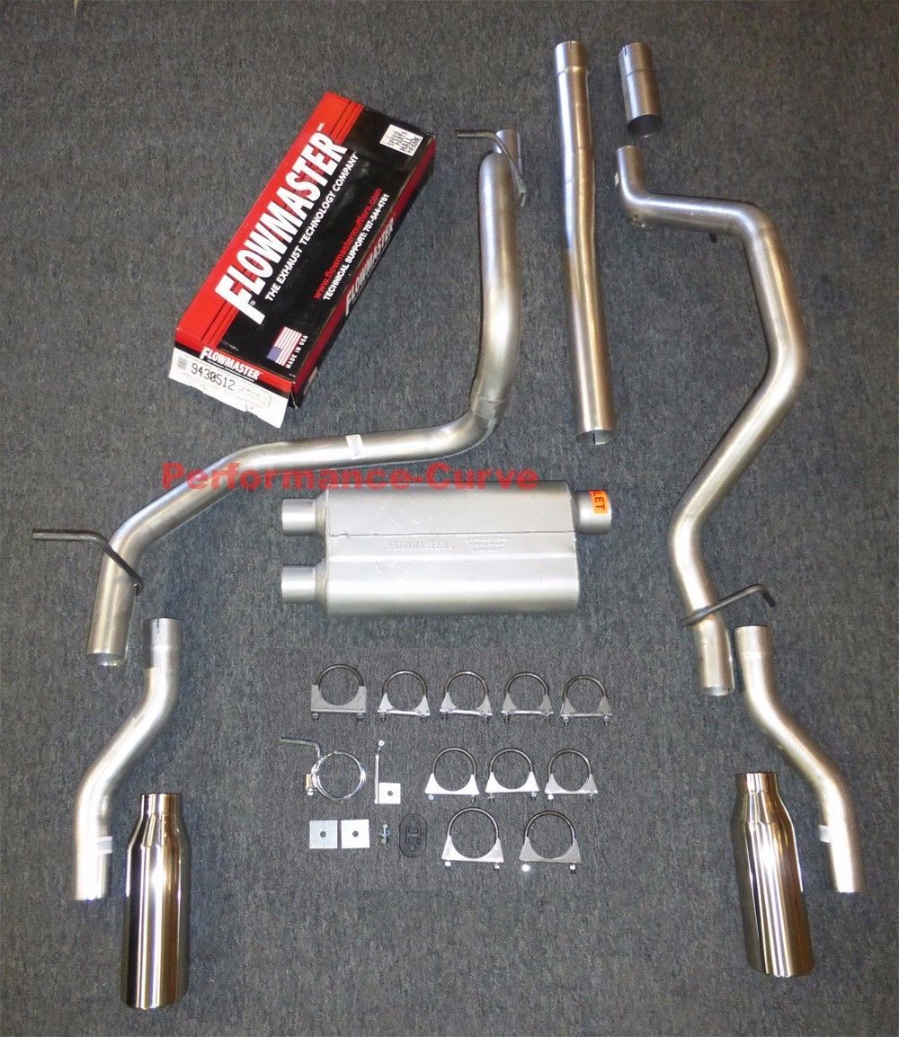 0713 Chevrolet Silverado GMC Sierra Dual Exhaust Kit w/ Flowmaster 50