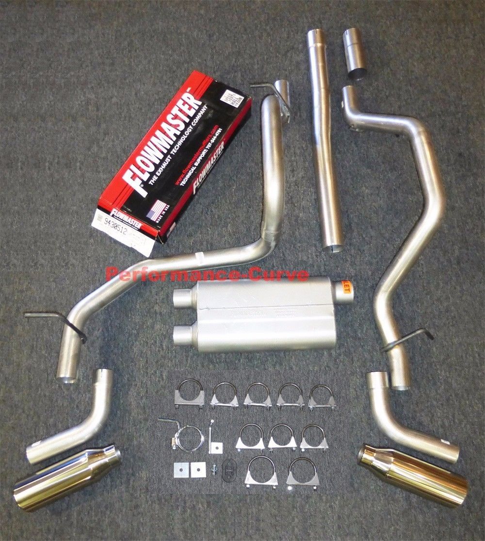 0713 Chevrolet Silverado GMC Sierra Dual Exhaust Kit w/ Flowmaster 50