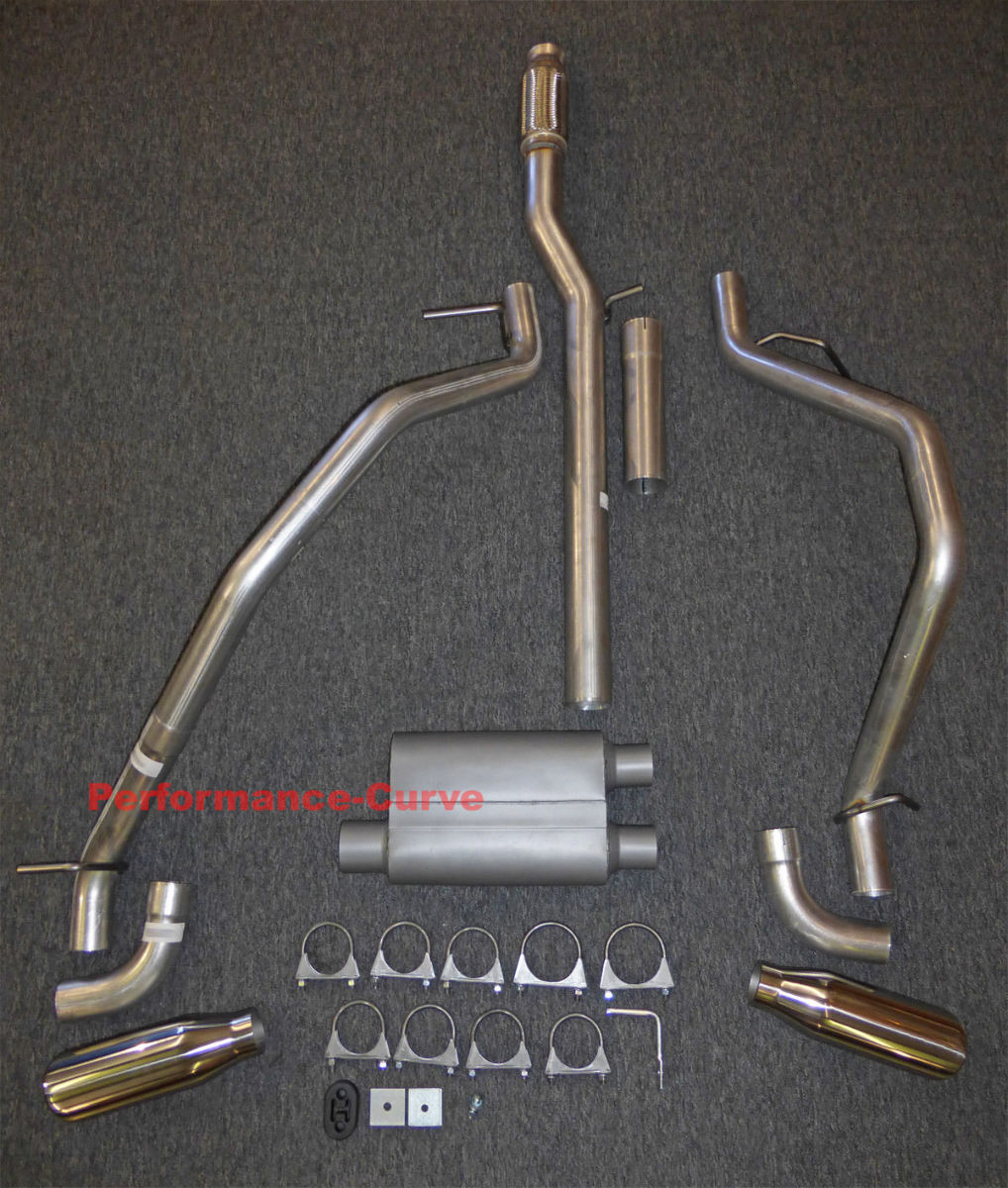 1418 Chevrolet Silverado GMC Sierra Dual Exhaust Kit w/ Two Chamber