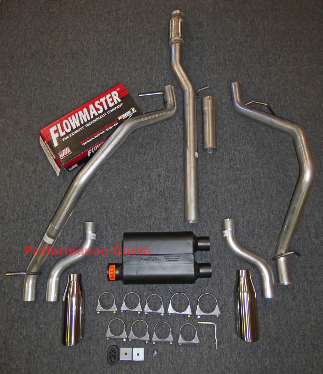 1418 Chevrolet Silverado GMC Sierra Dual Exhaust Kit w/ Flowmaster