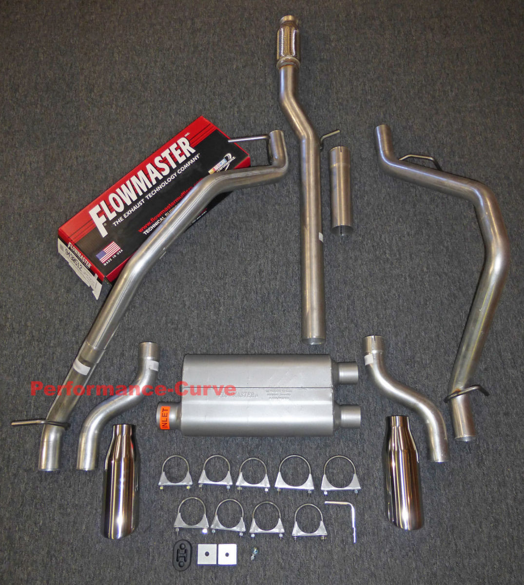 1418 Chevrolet Silverado GMC Sierra Dual Exhaust Kit w/ Flowmaster 50