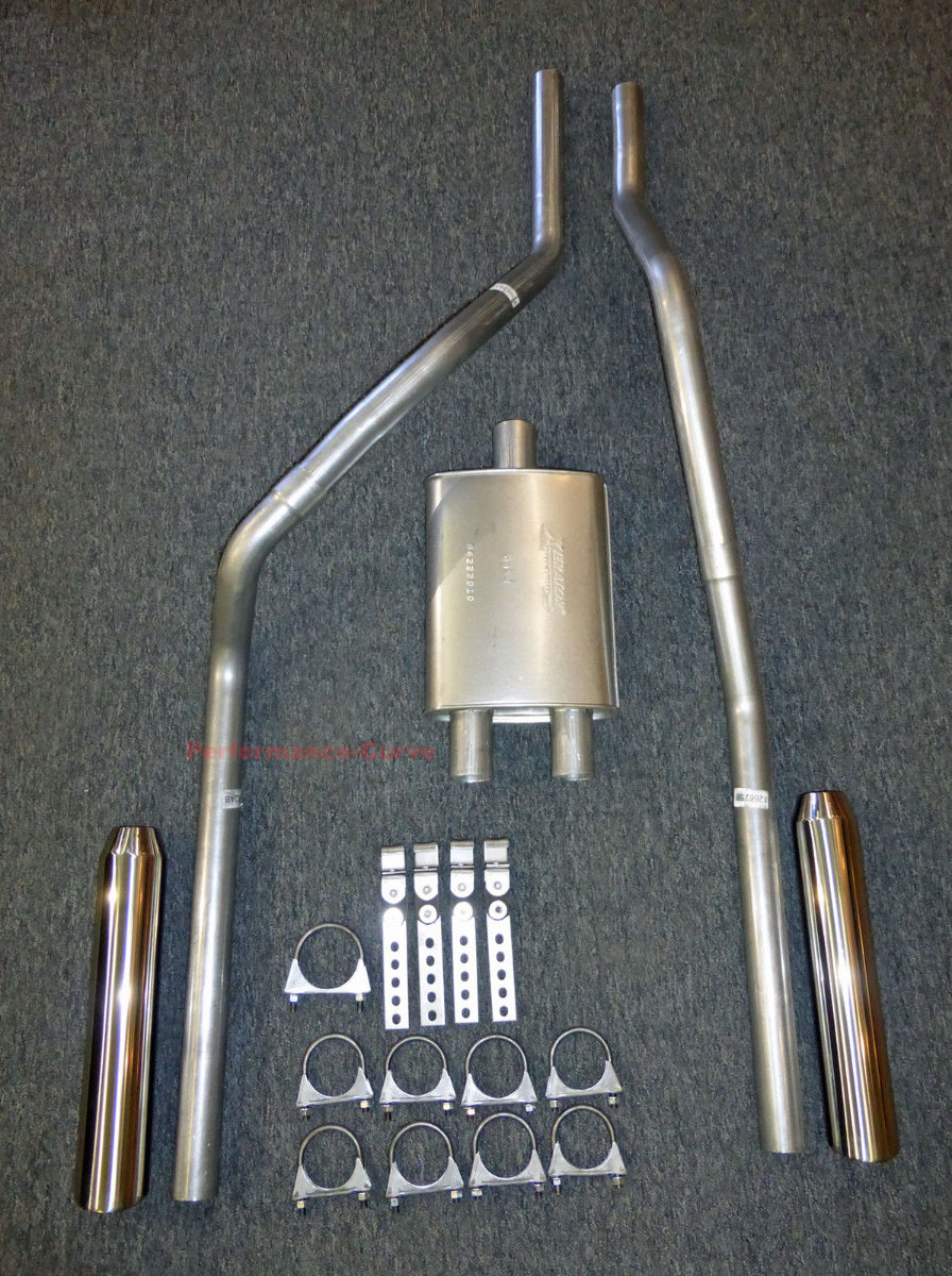 8301 Chevrolet GMC S10 S15 Mandrel Bent Dual Exhaust w/ Big Max Turbo