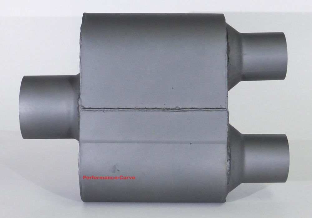 Single Chamber Performance Race Muffler FULL BOAR 3" In Dual 2.25" Out