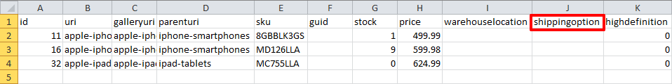 custom header in database csv