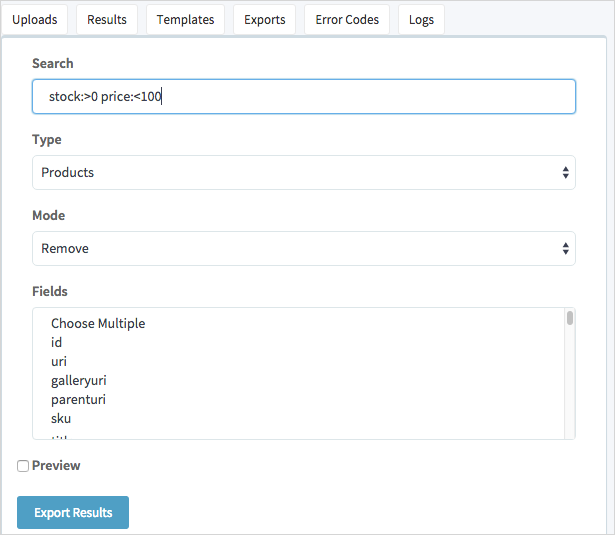 SureDone Bulk Export Form