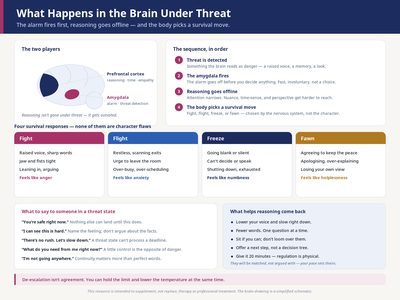 What Happens in the Brain Under Threat: Fight, Flight, Freeze, and Fawn