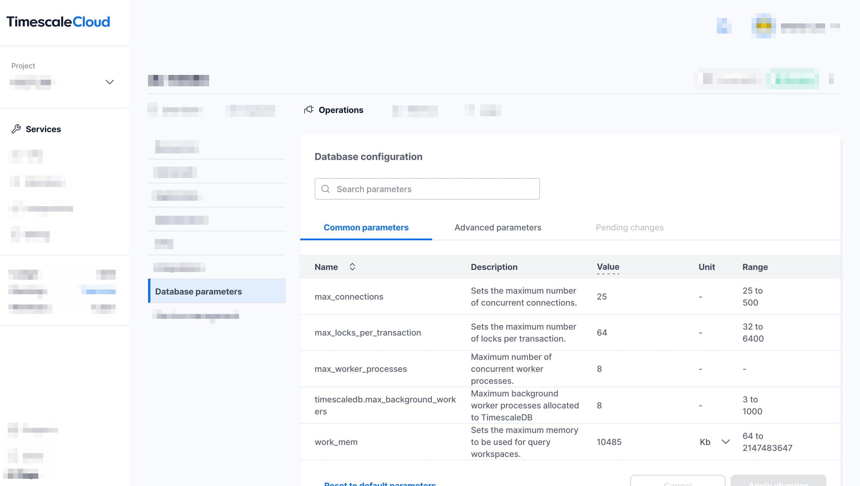 Timescale Cloud Services Logs