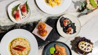 This a photo of a food spread at Angelina.